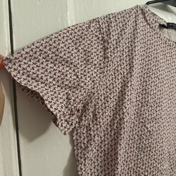 Saks 5th Avenue Cotton Flamingo Elevated Basic Novelty Preppy Made in Italy - Picture 2 of 8